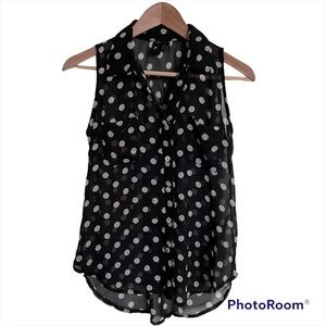 Fun & Flirt Polka Dot Sleeveless Top Women Medium